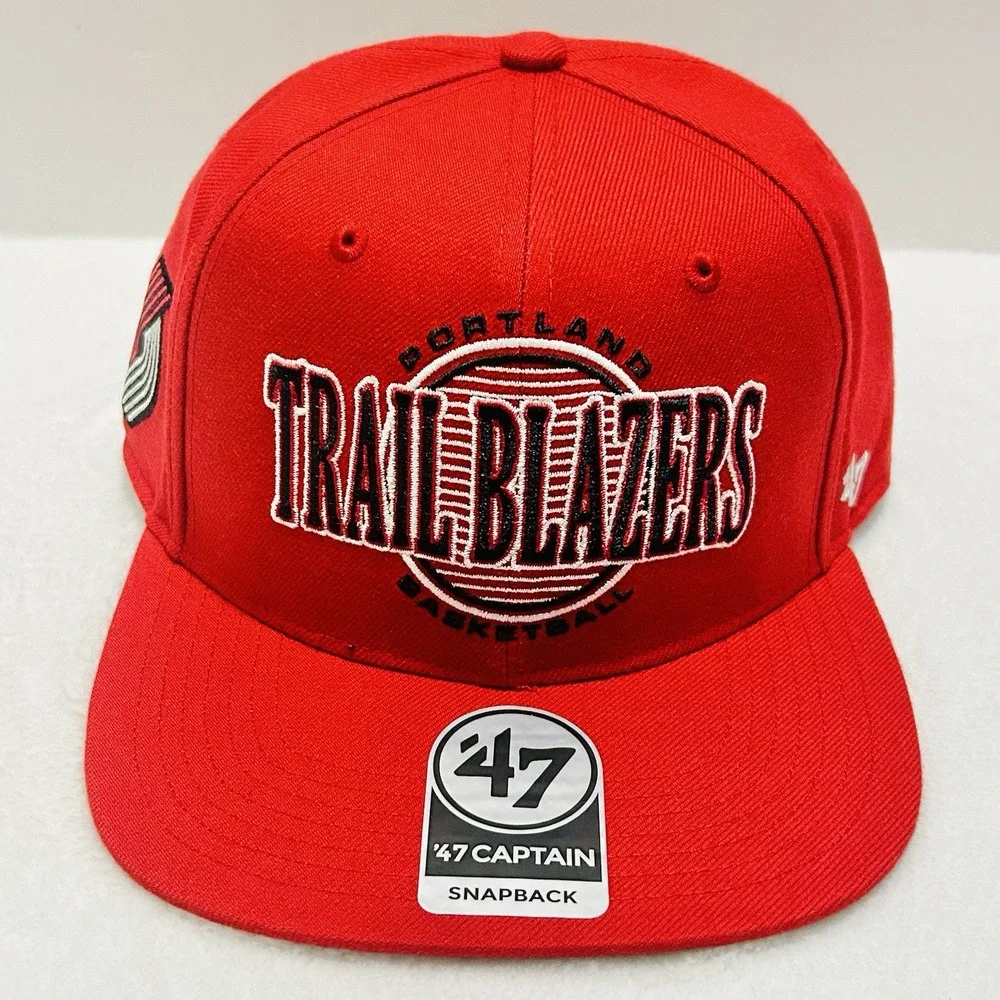 '47 Brand Portland Trail Blazers High Post Captain Snapback Hat‎ Adjustable Red